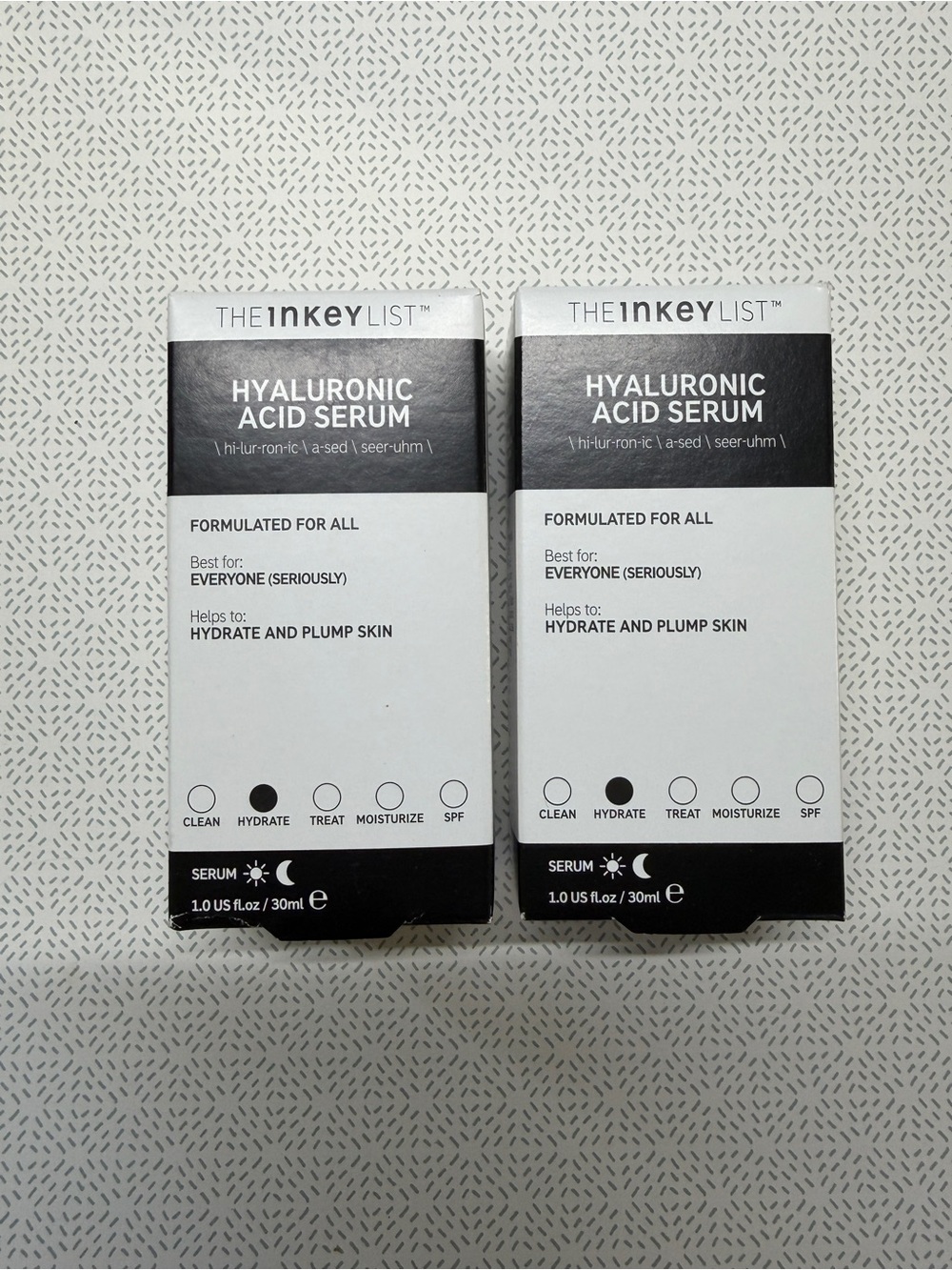 Bundle 2 THE INKEY LIST Hyaluronic Acid Serum 1oz / 30ml each- 2 oz Total NIB